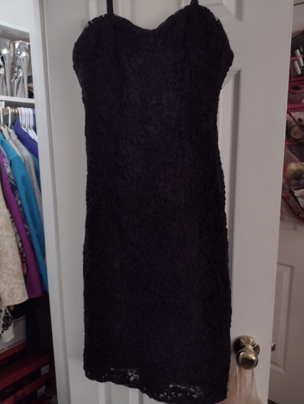 H&M Black Lace Midi Slip Dress